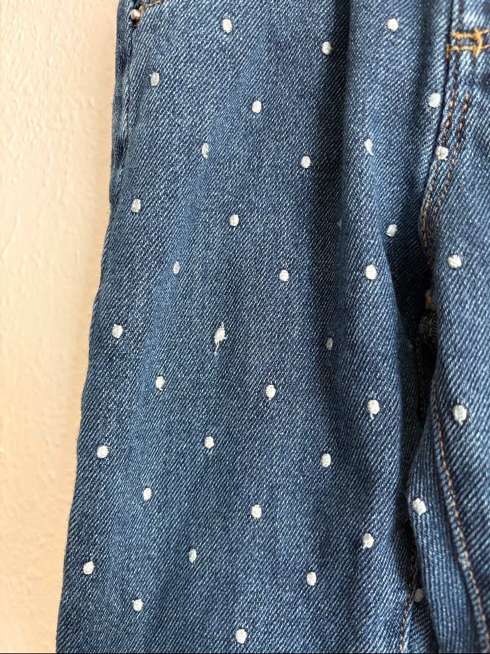 Zara Girls 4 embroidered polka dot paper bag jeans - Picture 3 of 5